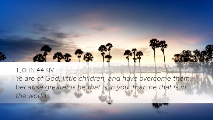 1 John 4:4 KJV Desktop Wallpaper - Ye are of God, little children, and have overcome - Desktop Bible Verse Wallpaper