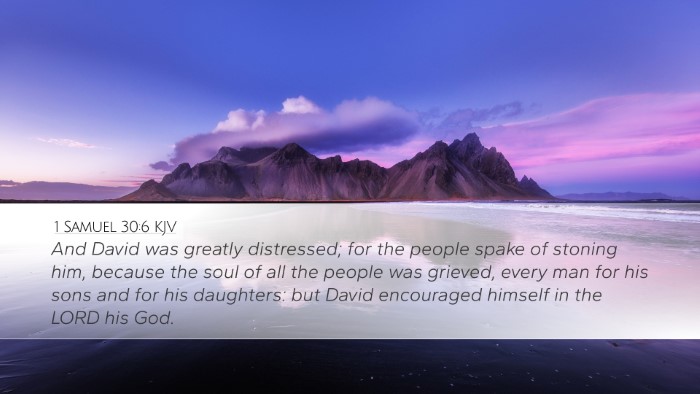 1 Samuel 30:6 KJV Desktop Wallpaper - And David was greatly distressed; for the people - Desktop Bible Verse Wallpaper