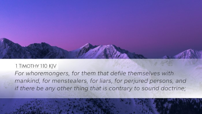 1 Timothy 1:10 KJV Desktop Wallpaper - For whoremongers, for them that defile themselves - Desktop Bible Verse Wallpaper