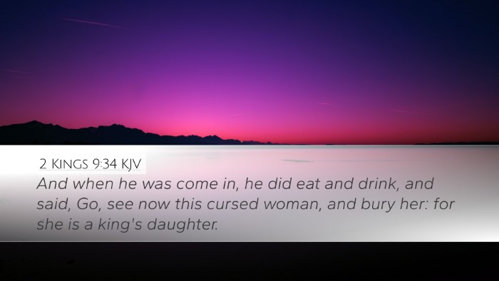 2 Kings 9:34 KJV Desktop Wallpaper - And when he was come in, he did eat and drink, - Desktop Bible Verse Wallpaper