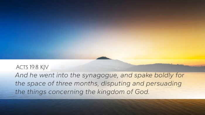 Acts 19:8 KJV Desktop Wallpaper - And he went into the synagogue, and spake boldly - Desktop Bible Verse Wallpaper