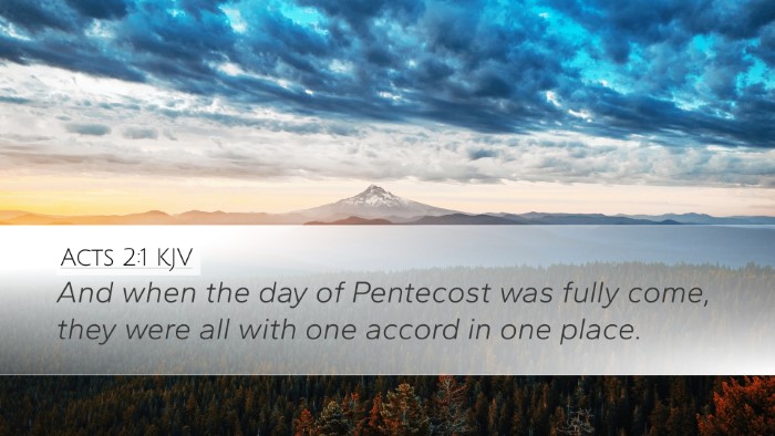 Acts 2:1 KJV Desktop Wallpaper - And when the day of Pentecost was fully come, - Desktop Bible Verse Wallpaper