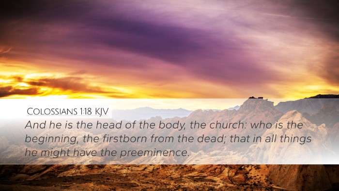 Colossians 1:18 KJV Desktop Wallpaper - And he is the head of the body, the church: who - Desktop Bible Verse Wallpaper