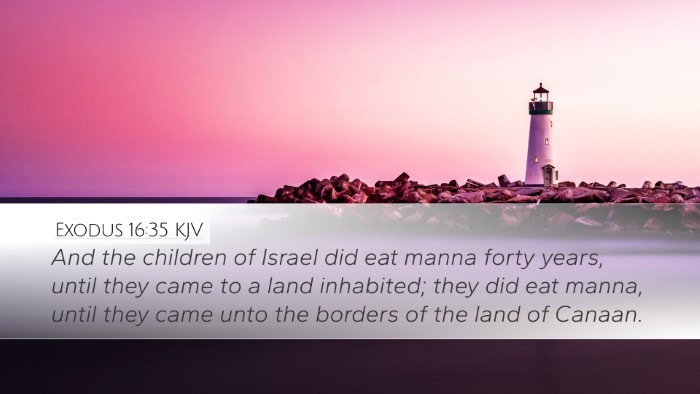 Exodus 16:35 KJV Desktop Wallpaper - And the children of Israel did eat manna forty - Desktop Bible Verse Wallpaper