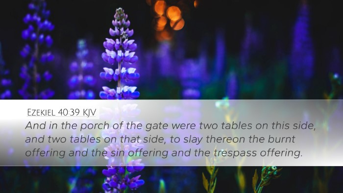 Ezekiel 40:39 KJV Desktop Wallpaper - And in the porch of the gate were two tables on - Desktop Bible Verse Wallpaper