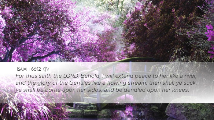 Isaiah 66:12 KJV Desktop Wallpaper - For thus saith the LORD, Behold, I will extend - Desktop Bible Verse Wallpaper