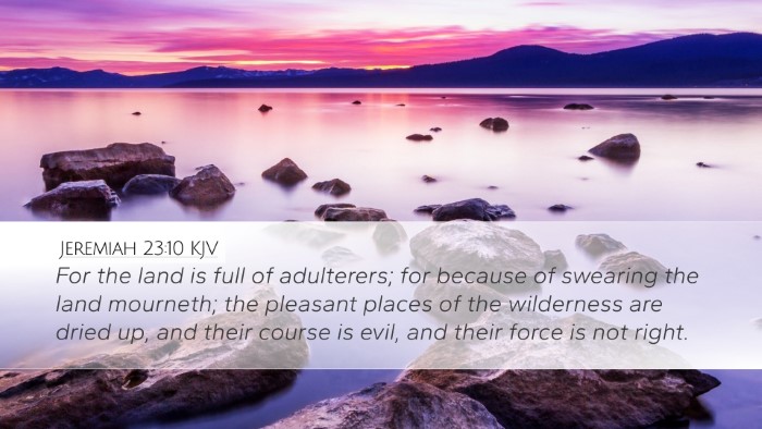 Jeremiah 23:10 KJV Desktop Wallpaper - For the land is full of adulterers; for because - Desktop Bible Verse Wallpaper