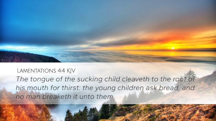 Lamentations 4:4 KJV Desktop Wallpaper - The tongue of the sucking child cleaveth to the - Desktop Bible Verse Wallpaper