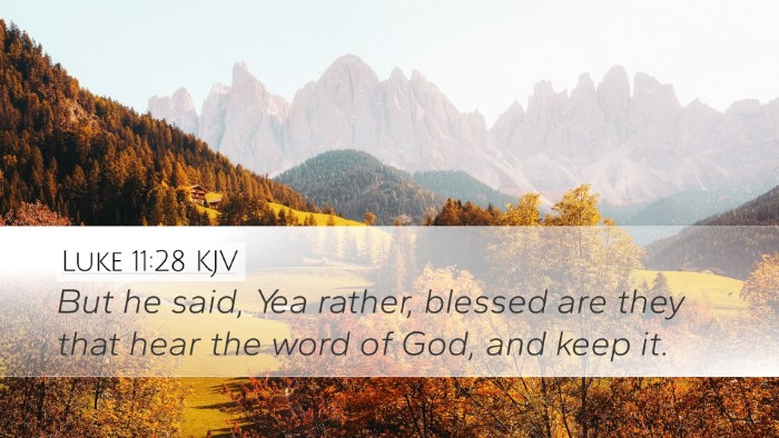 Luke 11:28 KJV Desktop Wallpaper - But he said, Yea rather, blessed are they that - Desktop Bible Verse Wallpaper