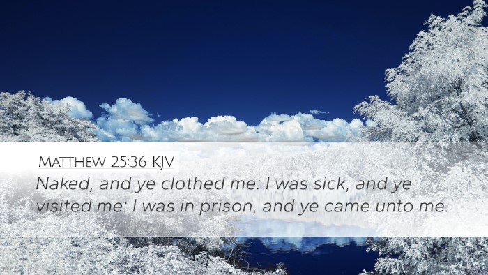 Matthew 25:36 KJV Desktop Wallpaper - Naked, and ye clothed me: I was sick, and ye - Desktop Bible Verse Wallpaper