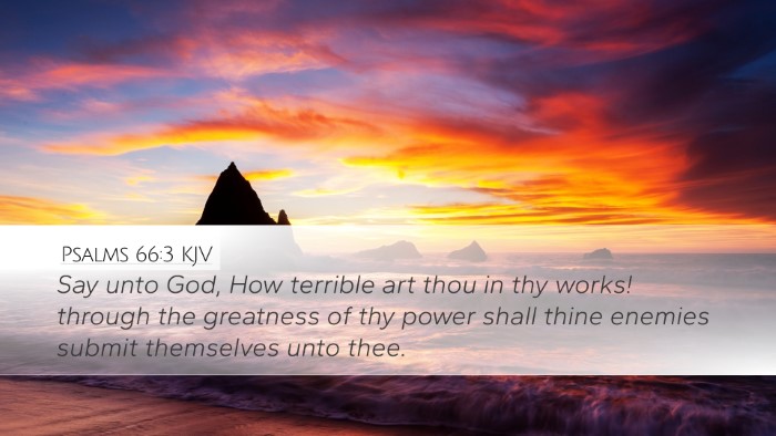 Psalms 66:3 KJV Desktop Wallpaper - Say unto God, How terrible art thou in thy works! - Desktop Bible Verse Wallpaper