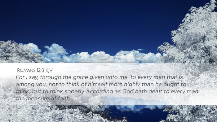 Romans 12:3 KJV Desktop Wallpaper - For I say, through the grace given unto me, to - Desktop Bible Verse Wallpaper