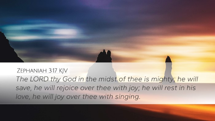 Zephaniah 3:17 KJV Desktop Wallpaper - The LORD thy God in the midst of thee is mighty; - Desktop Bible Verse Wallpaper