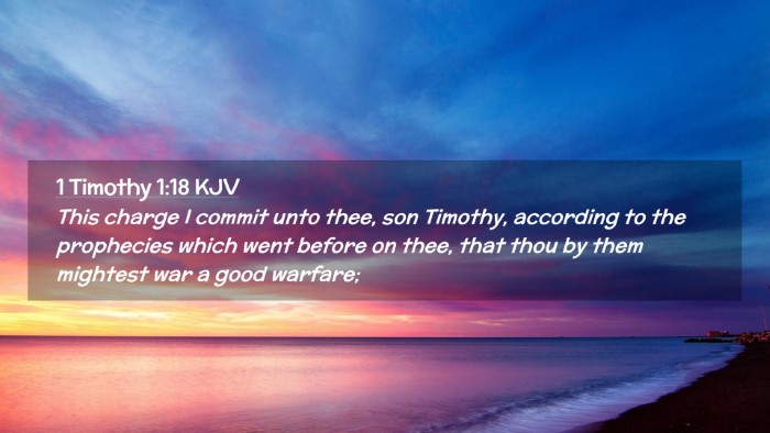 Picture 02 - 1 Timothy 1:18 KJV Desktop Wallpaper - This charge I commit unto thee, son Timothy, - Desktop Bible Verse Wallpaper