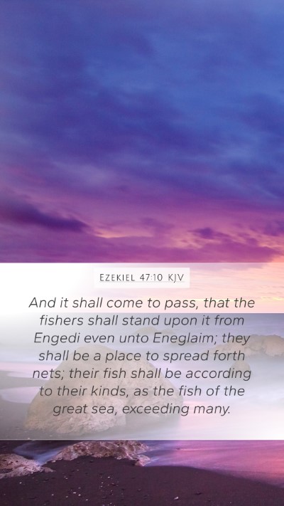 Ezekiel 47:10 KJV Bible Verse Image