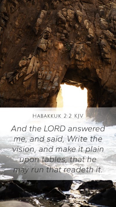 Habakkuk 2:2 KJV Mobile Phone Wallpaper - And the LORD answered me, and said, Write the - Mobile Bible Verse Wallpaper