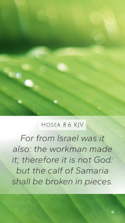 Hosea 8:6 KJV Mobile Phone Wallpaper - For from Israel was it also: the workman made it; - Mobile Bible Verse Wallpaper