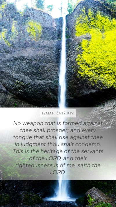 Isaiah 54:17 KJV Mobile Phone Wallpaper - No weapon that is formed against thee shall - Mobile Bible Verse Wallpaper