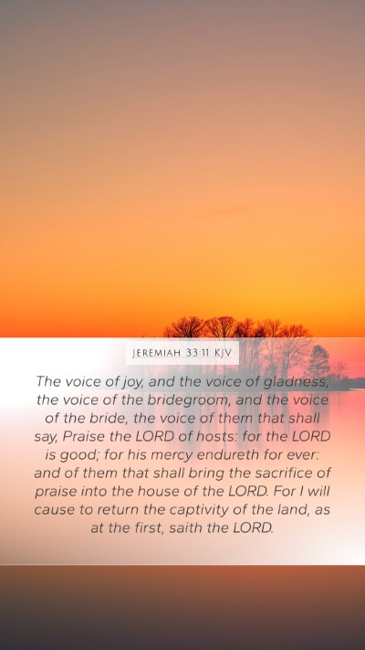 Jeremiah 33:11 KJV Bible Verse Image