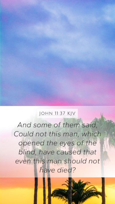 John 11:37 KJV Mobile Phone Wallpaper - And some of them said, Could not this man, which - Mobile Bible Verse Wallpaper