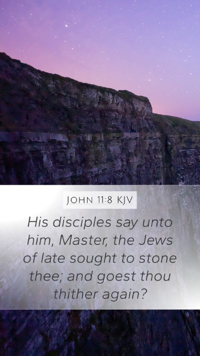 John 11:8 KJV Bible Verse Image