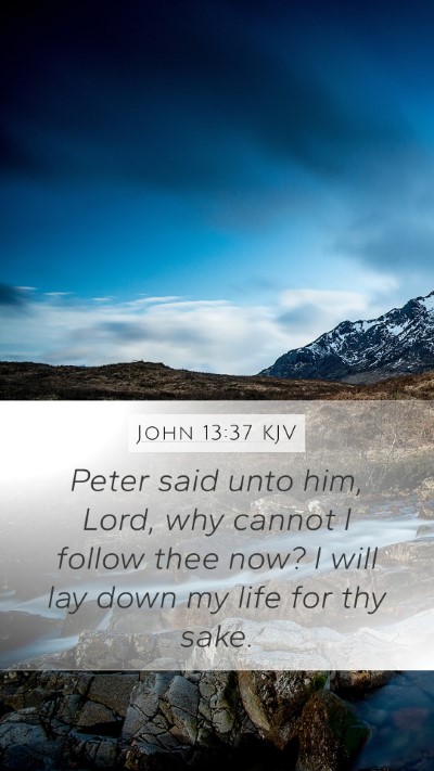 John 13:37 KJV Mobile Phone Wallpaper - Peter said unto him, Lord, why cannot I follow - Mobile Bible Verse Wallpaper