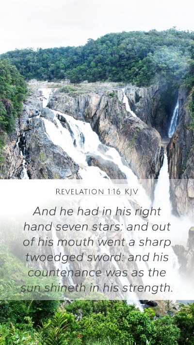 Revelation 1:16 KJV Mobile Phone Wallpaper - And he had in his right hand seven stars: and out - Mobile Bible Verse Wallpaper