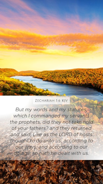 Zechariah 1:6 KJV Mobile Phone Wallpaper - But my words and my statutes, which I commanded - Mobile Bible Verse Wallpaper