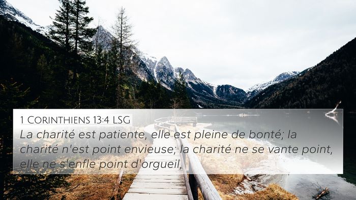 1 Corinthiens 13:4 LSG Bible Verse Image