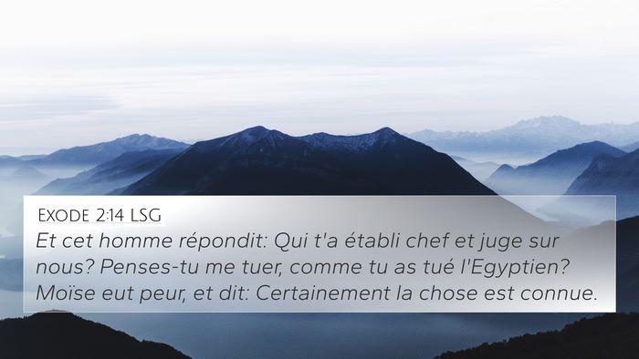 Exode 2:14 LSG 4K Wallpaper - Et cet homme répondit: Qui t'a établi chef et - 4K Wallpaper Bible Verse