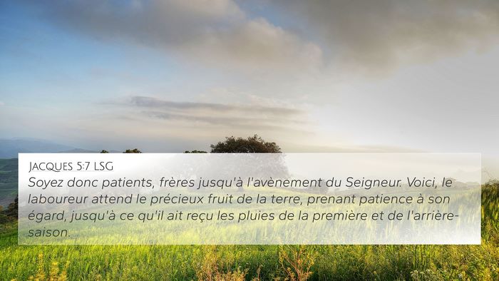 Jacques 5:7 LSG 4K Wallpaper - Soyez donc patients, frères jusqu'à - 4K Wallpaper Bible Verse