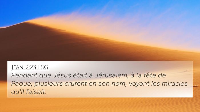 Jean 2:23 LSG 4K Wallpaper - Pendant que Jésus était à Jérusalem, à la - 4K Wallpaper Bible Verse