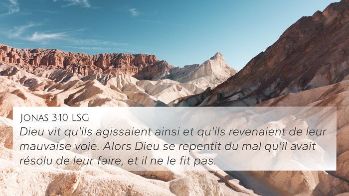 Jonas 3:10 LSG 4K Wallpaper - Dieu vit qu'ils agissaient ainsi et qu'ils - 4K Wallpaper Bible Verse