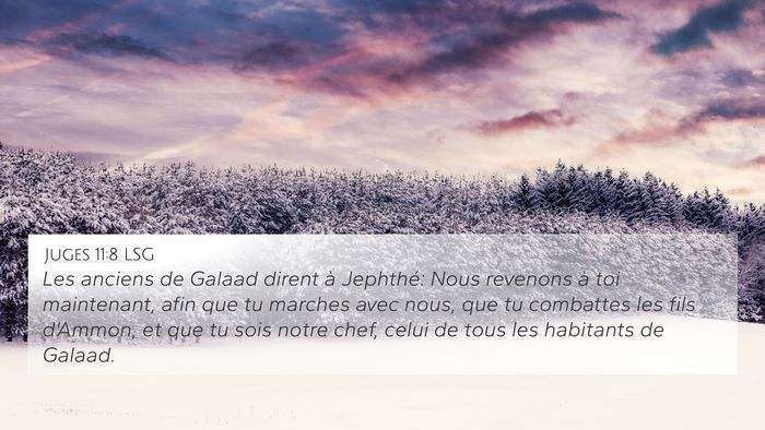 Juges 11:8 LSG 4K Wallpaper - Les anciens de Galaad dirent à Jephthé: Nous - 4K Wallpaper Bible Verse