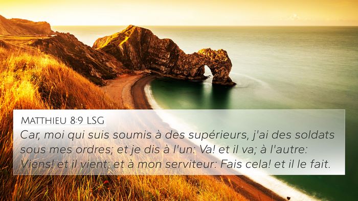 Matthieu 8:9 LSG 4K Wallpaper - Car, moi qui suis soumis à des supérieurs, j'ai - 4K Wallpaper Bible Verse