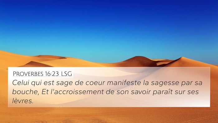 Proverbes 16:23 LSG Bible Verse Image