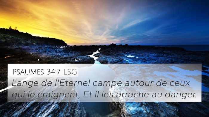 Psaumes 34:7 LSG 4K Wallpaper - L'ange de l'Eternel campe autour de ceux qui le - 4K Wallpaper Bible Verse