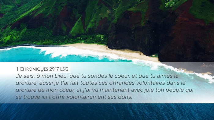 1 Chroniques 29:17 LSG Desktop Wallpaper - Je sais, ô mon Dieu, que tu sondes le coeur, et - Desktop Bible Verse Wallpaper