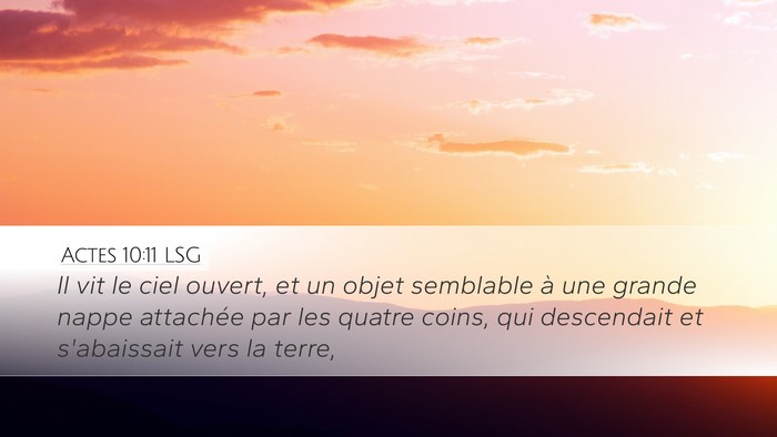 Actes 10:11 LSG Desktop Wallpaper - Il vit le ciel ouvert, et un objet semblable à - Desktop Bible Verse Wallpaper