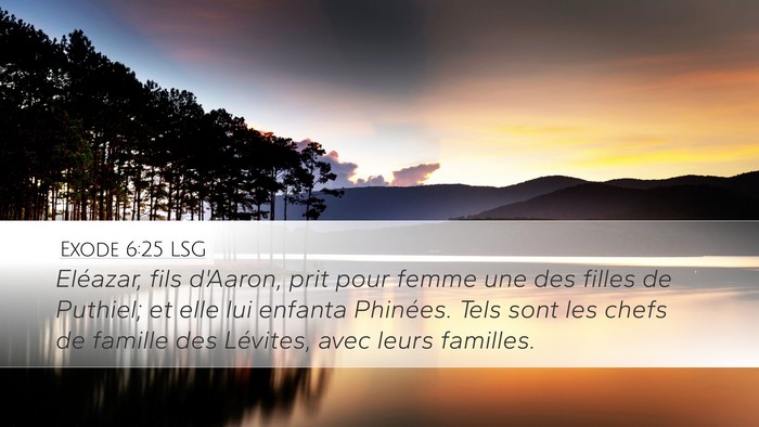 Exode 6:25 LSG Desktop Wallpaper - Eléazar, fils d'Aaron, prit pour femme une des - Desktop Bible Verse Wallpaper