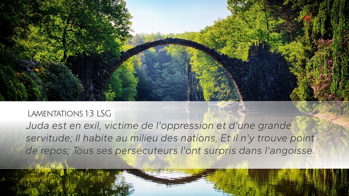 Lamentations 1:3 LSG Desktop Wallpaper - Juda est en exil, victime de l'oppression et - Desktop Bible Verse Wallpaper