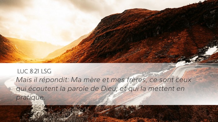 Luc 8:21 LSG Desktop Wallpaper - Mais il répondit: Ma mère et mes frères, ce - Desktop Bible Verse Wallpaper