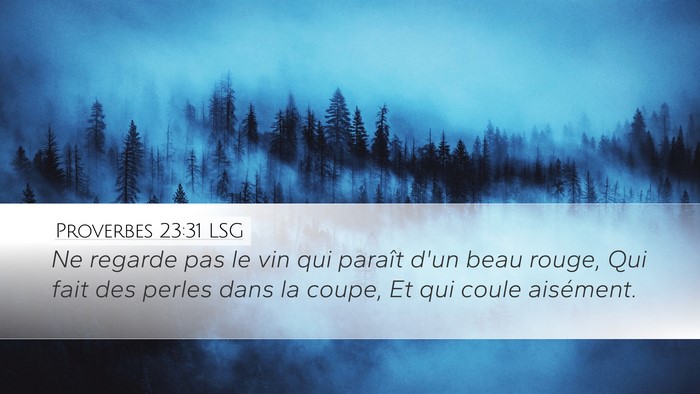 Proverbes 23:31 LSG Desktop Wallpaper - Ne regarde pas le vin qui paraît d'un beau - Desktop Bible Verse Wallpaper