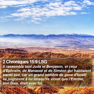 2 Chroniques 15:9 LSG Bible Verse Image