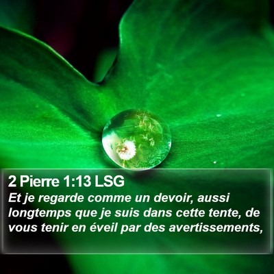 2 Pierre 1:13 LSG Bible Verse Image