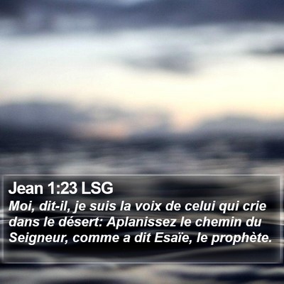 Jean 1:23 LSG Bible Verse Image