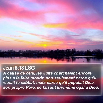 Jean 5:18 LSG Bible Verse Image