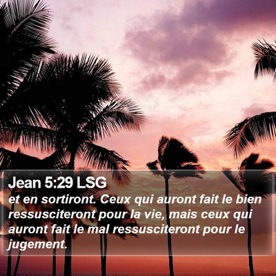 Jean 5:29 LSG Bible Verse Image