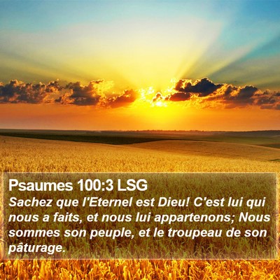 Psaumes 100:3 LSG Bible Verse Image