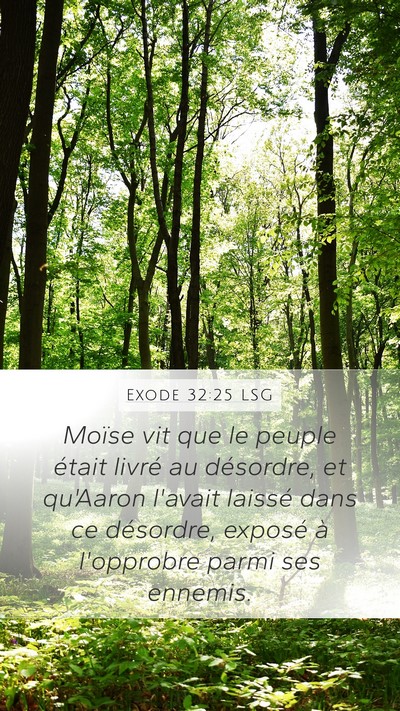 Exode 32:25 LSG Mobile Phone Wallpaper - Moïse vit que le peuple était livré au - Mobile Bible Verse Wallpaper